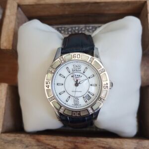 Vintage Rotary Chronospeed Women's Inlayed Mother Of Pearl & Crystal Bezel Watch